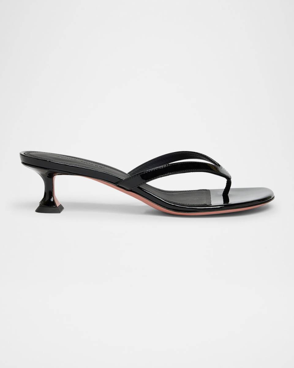 Juliette Patent Kitten Thong Sandals
